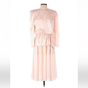 Vintage 80s Boston Maid pink peplum party dress, 10p